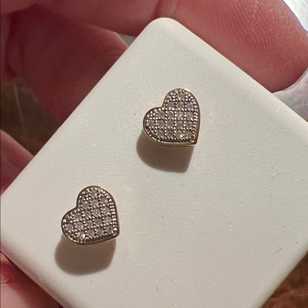 Heart-Shaped Stud Earrings